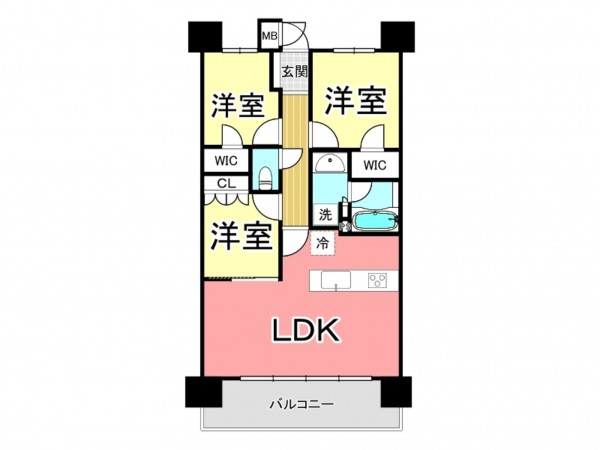 鹿児島市上荒田町、マンションの間取り画像です