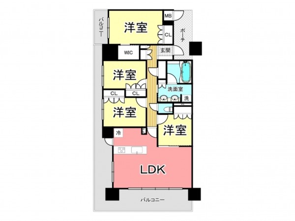 鹿児島市上荒田町、マンションの間取り画像です
