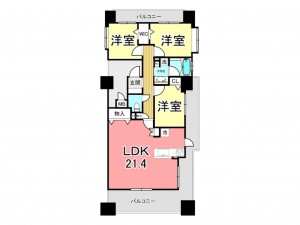 鹿児島市上荒田町、マンションの間取り画像です