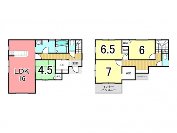 鹿児島市田上、新築一戸建ての間取り画像です