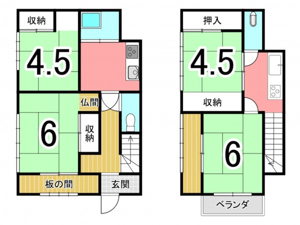 鹿児島市西田、中古一戸建ての間取り画像です