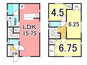鹿児島市武、新築一戸建ての間取り画像です