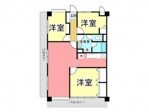 鹿児島市城西、マンションの間取り画像です