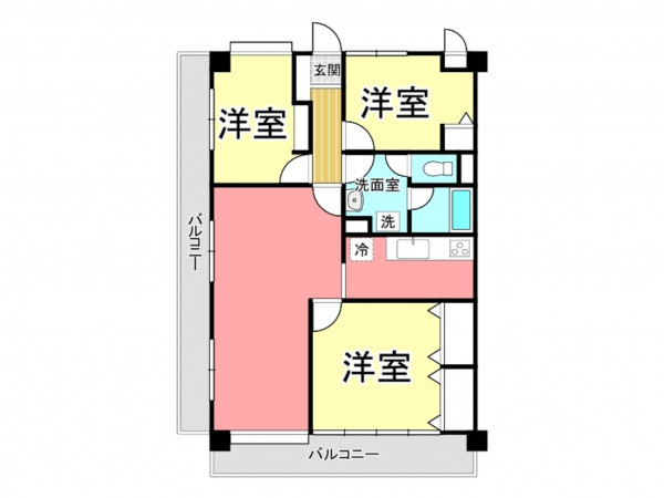 鹿児島市城西、マンションの間取り画像です