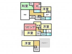 鹿児島市新照院町、中古一戸建ての間取り画像です