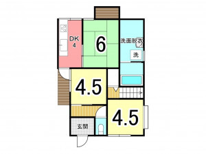 鹿児島市西陵、中古一戸建ての間取り画像です