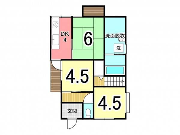 鹿児島市西陵、中古一戸建ての間取り画像です
