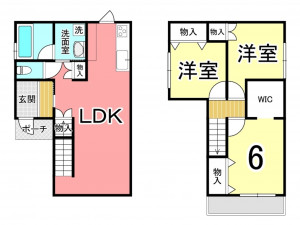 鹿児島市紫原、中古一戸建ての間取り画像です