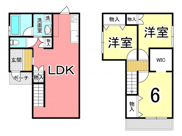 鹿児島市紫原、中古一戸建ての間取り画像です
