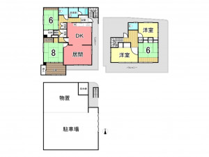 鹿児島市武、中古一戸建ての間取り画像です