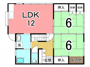 鹿児島市紫原、中古一戸建ての間取り画像です