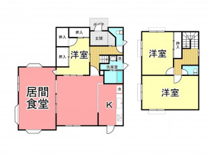 鹿児島市星ヶ峯、中古一戸建ての間取り画像です
