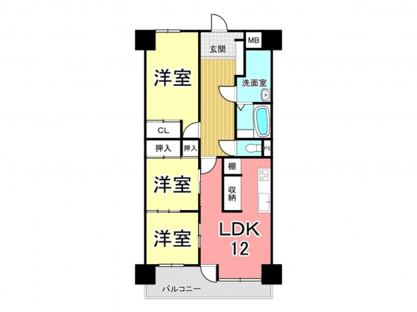 鹿児島市城西、マンションの間取り画像です