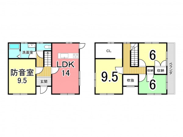 鹿児島市紫原、中古一戸建ての間取り画像です
