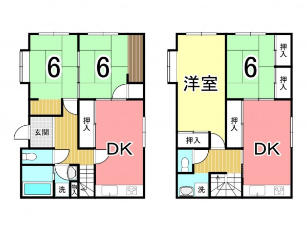 鹿児島市城西、中古一戸建ての間取り画像です