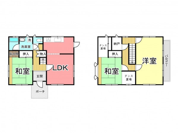 鹿児島市星ヶ峯、中古一戸建ての間取り画像です