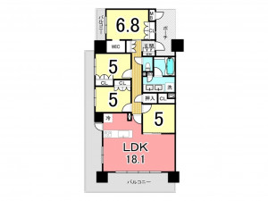 鹿児島市上荒田町、マンションの間取り画像です