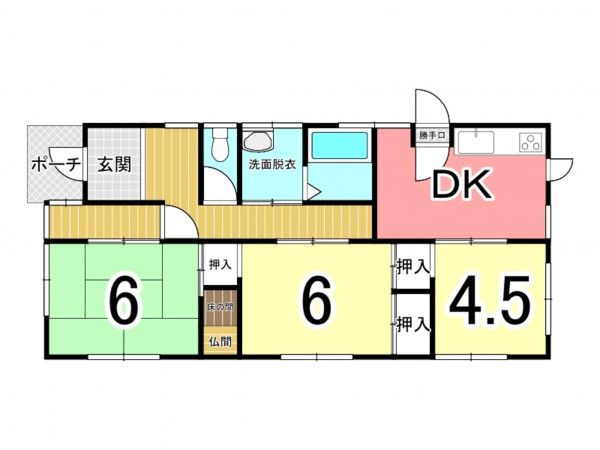 鹿児島市武岡、中古一戸建ての間取り画像です