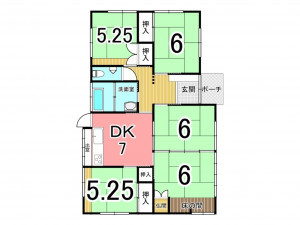 鹿児島市南新町、中古一戸建ての間取り画像です