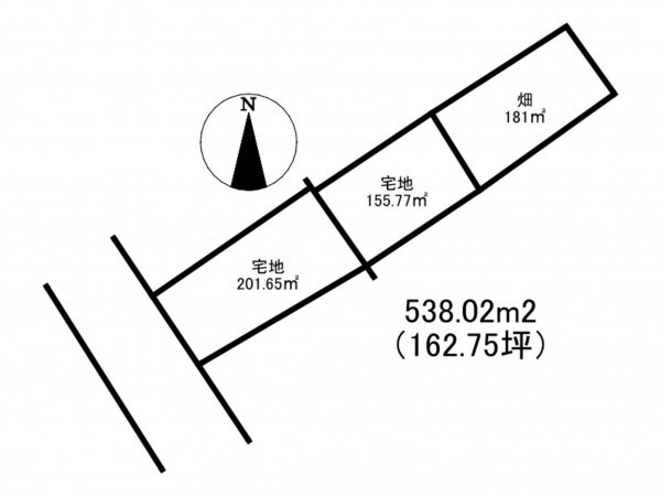 茅野市金沢、土地の間取り画像です