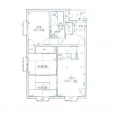 茅野市北山、マンションの間取り画像です