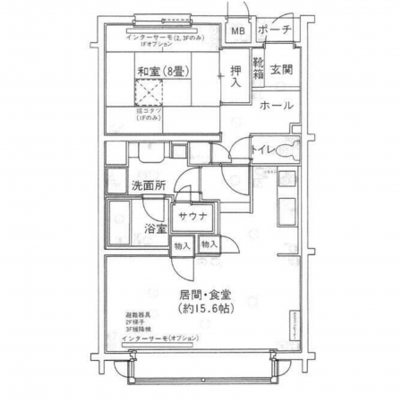 茅野市北山、マンションの間取り画像です