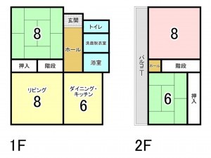 諏訪市、中古一戸建ての間取り画像です