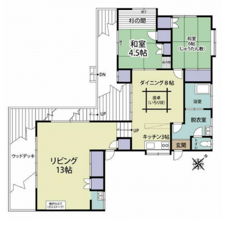 諏訪郡富士見町境、中古一戸建ての間取り画像です