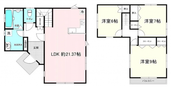 茅野市玉川、中古一戸建ての間取り画像です