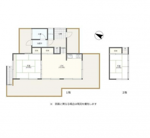 茅野市北山、中古一戸建ての間取り画像です