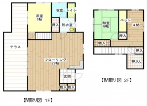 諏訪郡原村、中古一戸建ての間取り画像です