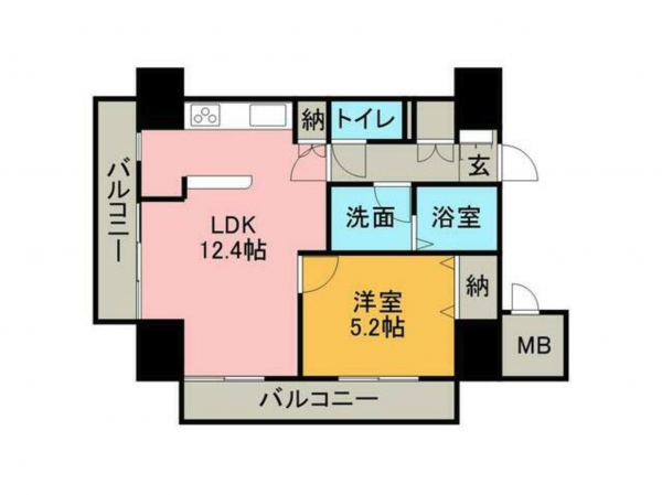 諏訪市、マンションの間取り画像です