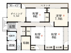 諏訪市、中古一戸建ての間取り画像です