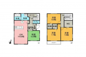 諏訪市、中古一戸建ての間取り画像です