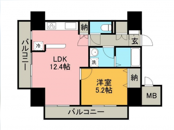 諏訪市、マンションの間取り画像です