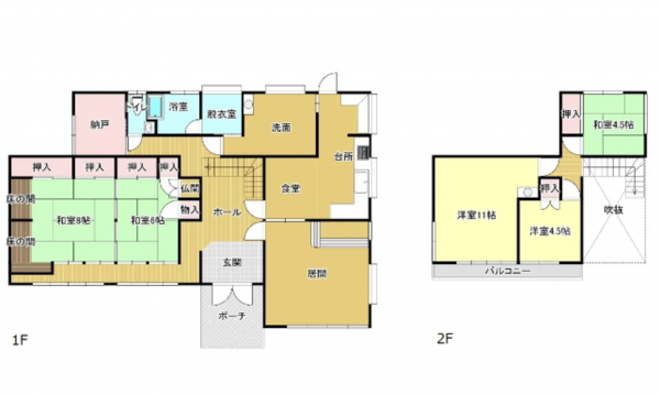 茅野市玉川、中古一戸建ての間取り画像です