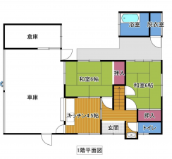 諏訪郡下諏訪町、中古一戸建ての間取り画像です