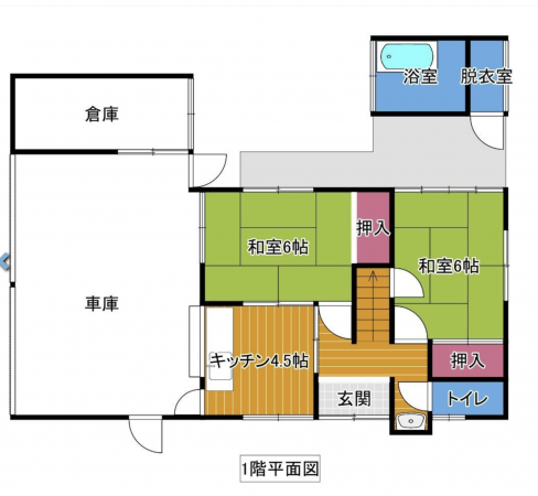 諏訪郡下諏訪町、中古一戸建ての間取り画像です