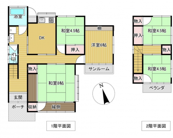 諏訪郡下諏訪町星が丘、中古一戸建ての間取り画像です