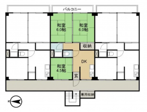 諏訪郡下諏訪町桜町、マンションの間取り画像です