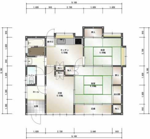 諏訪郡下諏訪町矢木西、中古一戸建ての間取り画像です