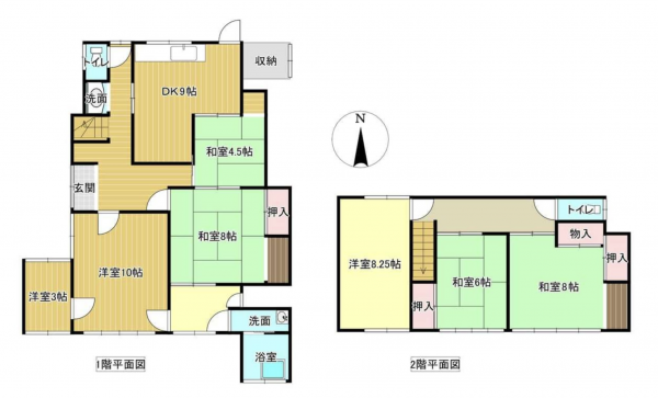 諏訪郡下諏訪町、中古一戸建ての間取り画像です