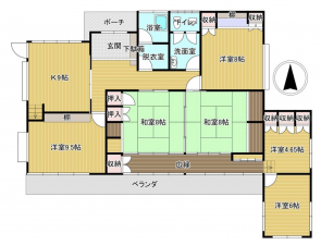 諏訪郡下諏訪町東山田、中古一戸建ての間取り画像です