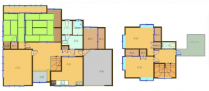 諏訪郡下諏訪町東町中、中古一戸建ての間取り画像です