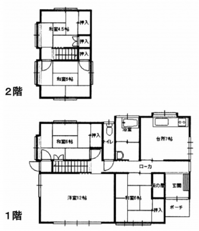 茅野市城山、中古一戸建ての間取り画像です