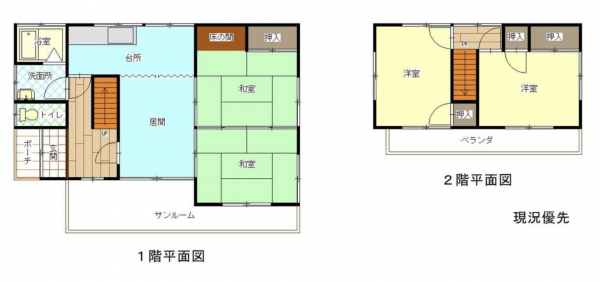 茅野市宮川、中古一戸建ての間取り画像です