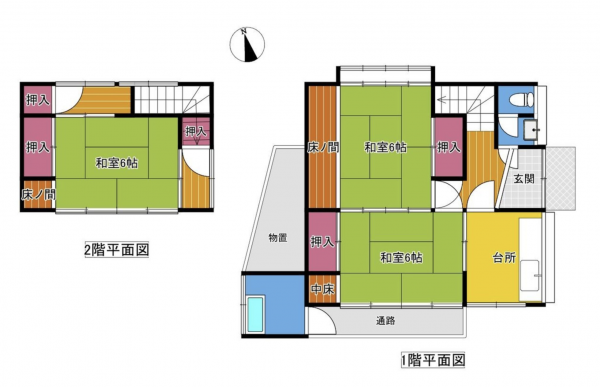 諏訪郡下諏訪町、中古一戸建ての間取り画像です