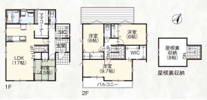 諏訪市、中古一戸建ての間取り画像です
