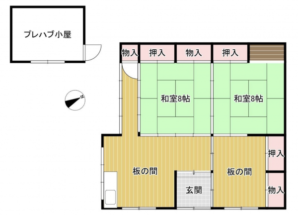 諏訪郡下諏訪町、中古一戸建ての間取り画像です