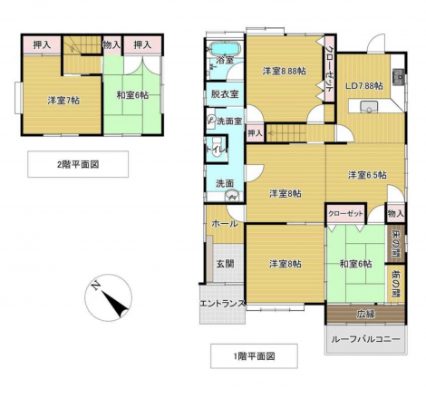 茅野市玉川、中古一戸建ての間取り画像です